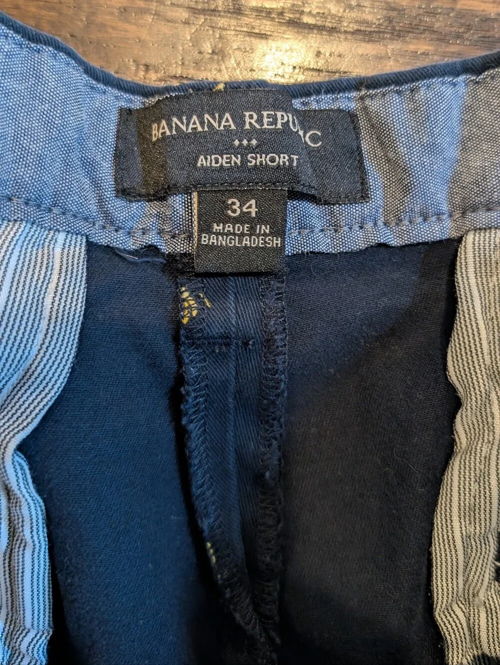 Banana Republic Aiden Shorts Navy Blue Banana Print